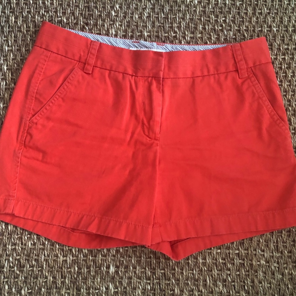 EUC J. Crew Red/Orange Chino Cotton Shorts Size 6